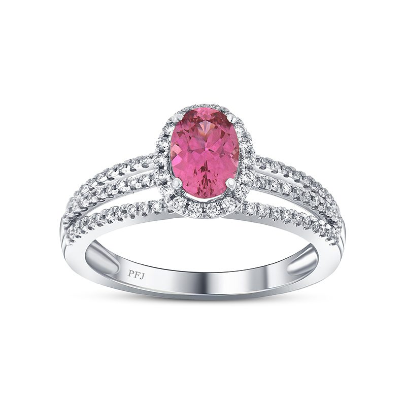 Pink sapphire and store diamond engagement rings