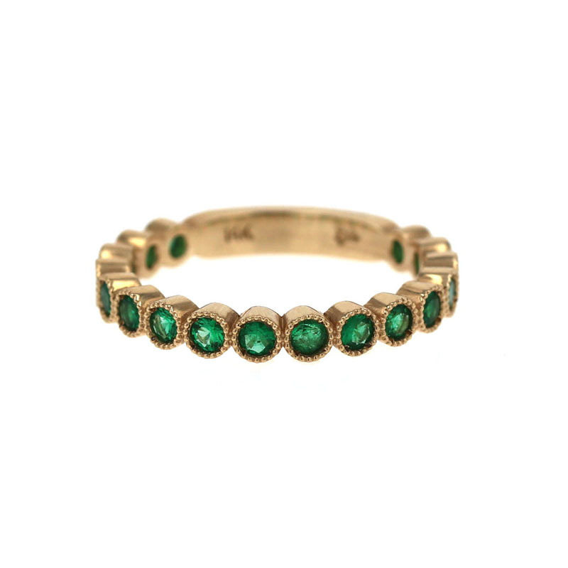 Bezel Emerald Eternity Band - J Vair Anderson Jewellers