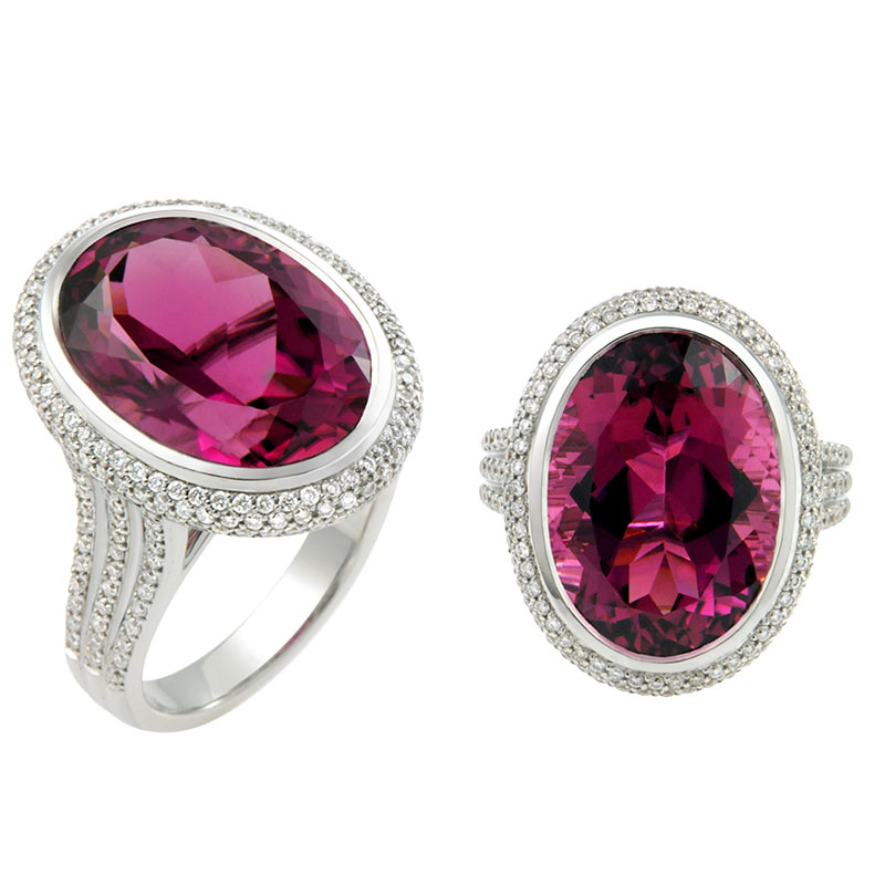 Pink clearance halo ring