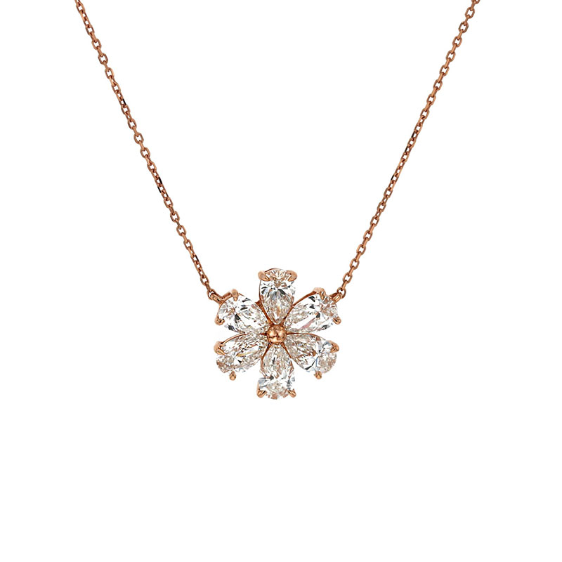 Diamond Flower Necklace - J Vair Anderson Jewellers