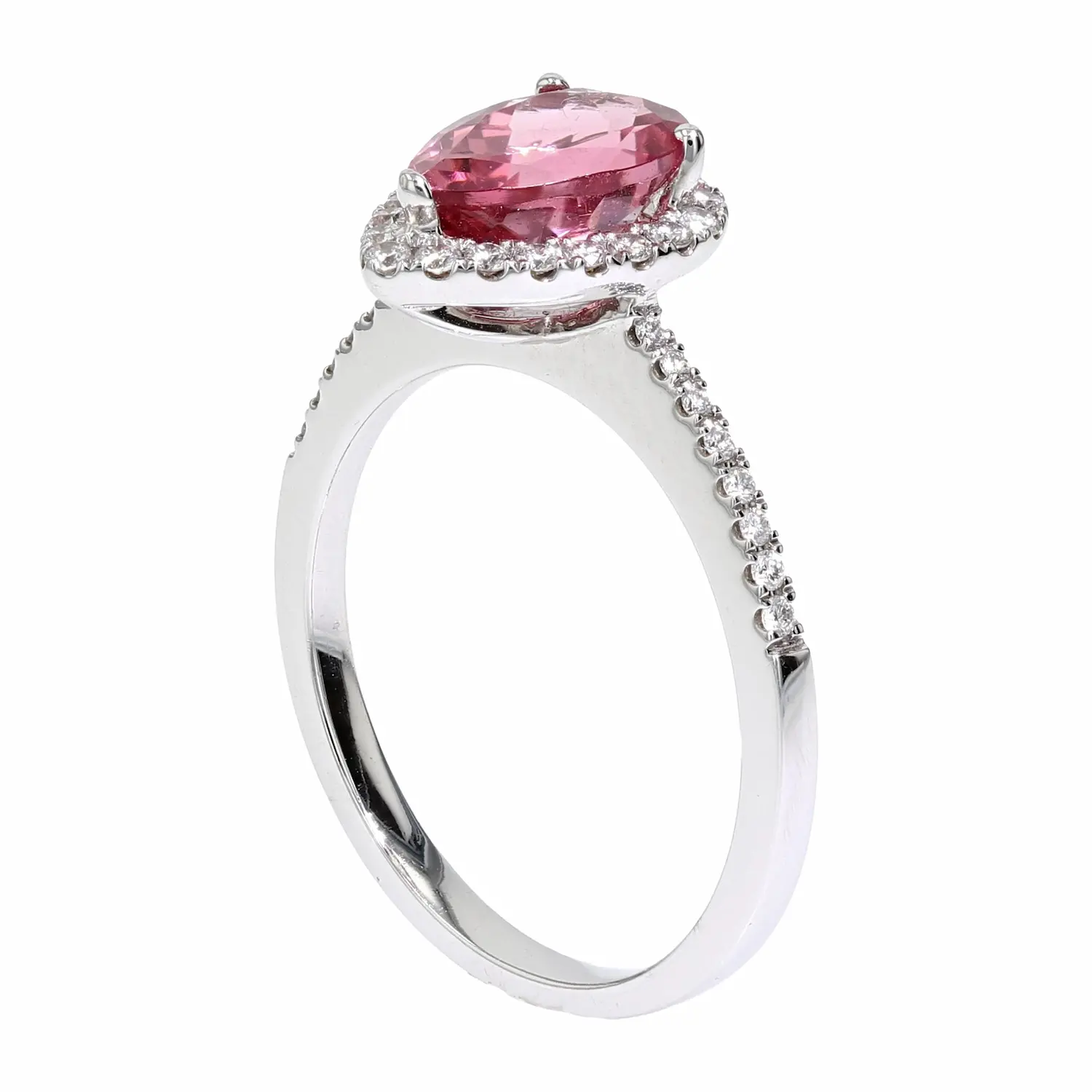 Pink tourmaline diamond on sale ring