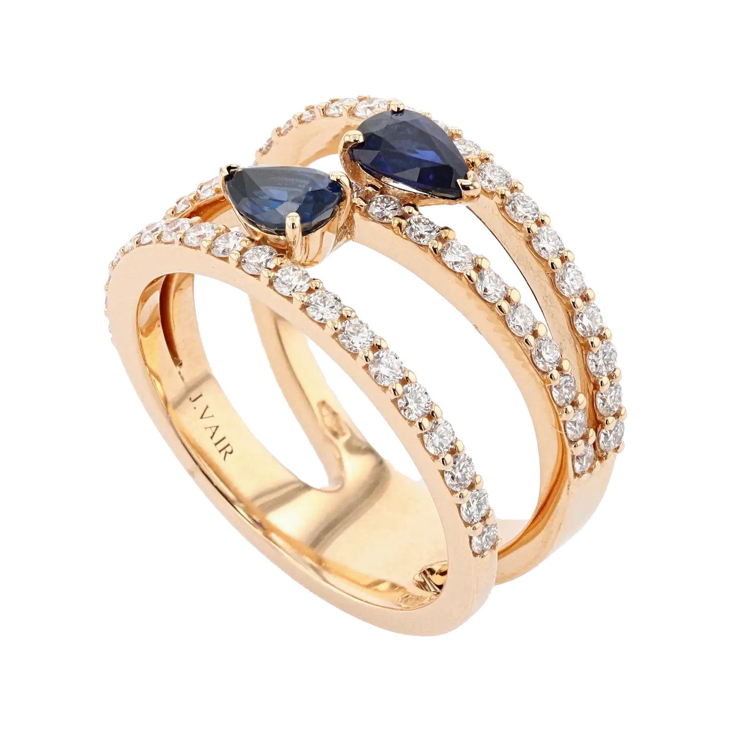 Rose gold and on sale sapphire wedding band