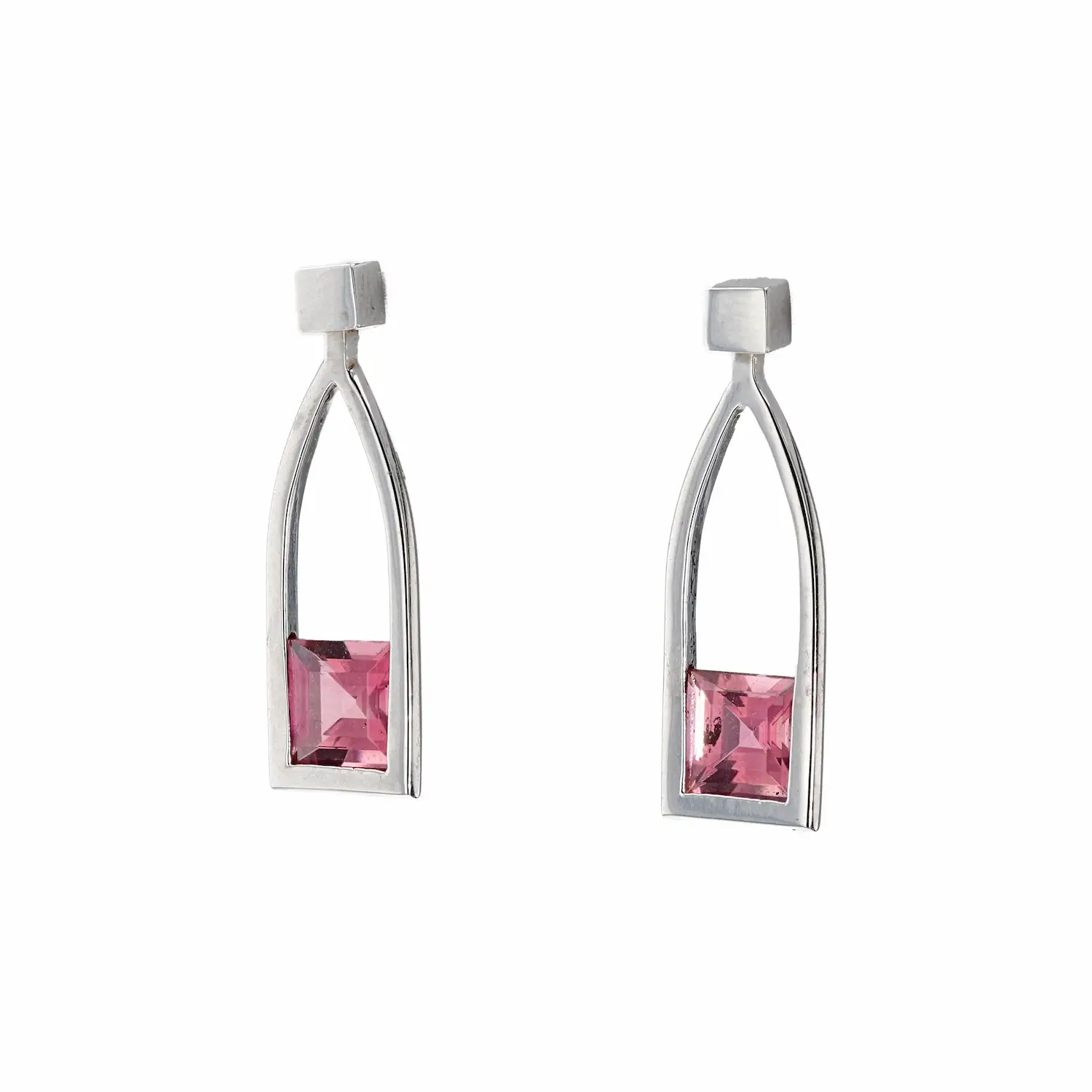 White gold deals tourmaline earrings