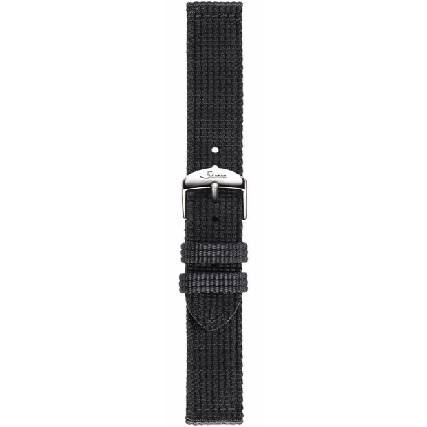 SINN Black Textile Watch Strap with Black Seams - J Vair Anderson Jewellers