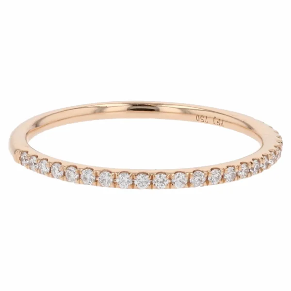 18K Rose Gold Half Eternity Diamond Ring - J Vair Anderson Jewellers